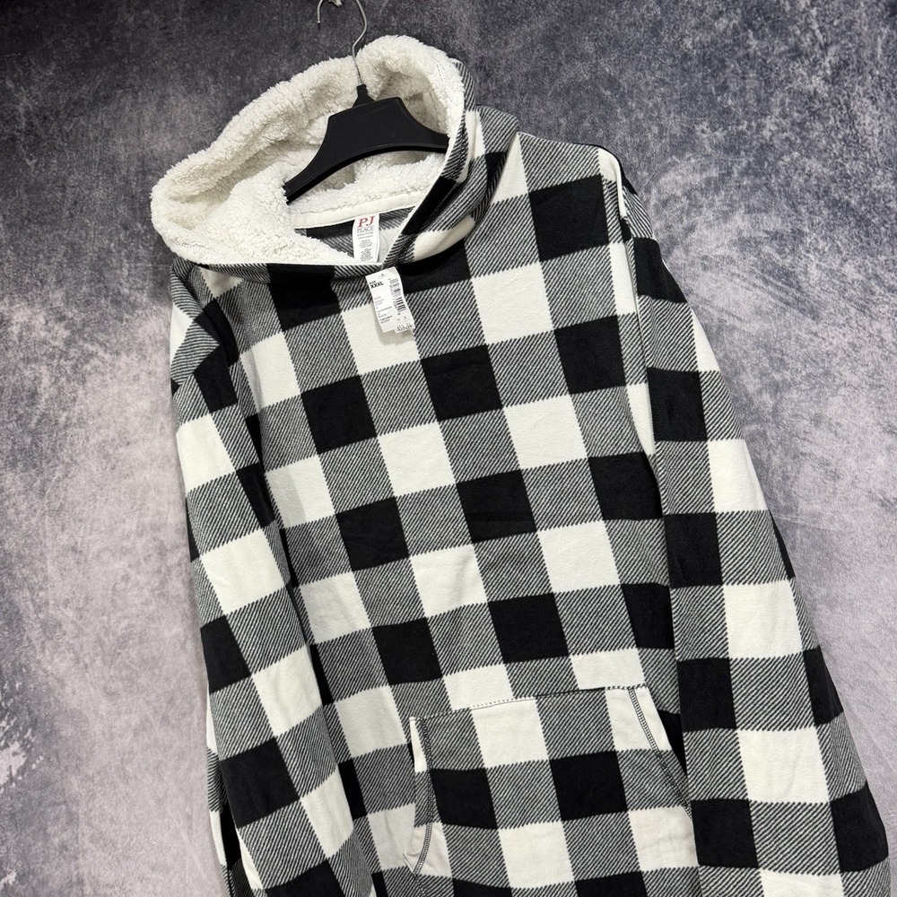 The Children’s Place Women’s Plaid Black White Pullover Cozy Lounge 3XL Hoodie